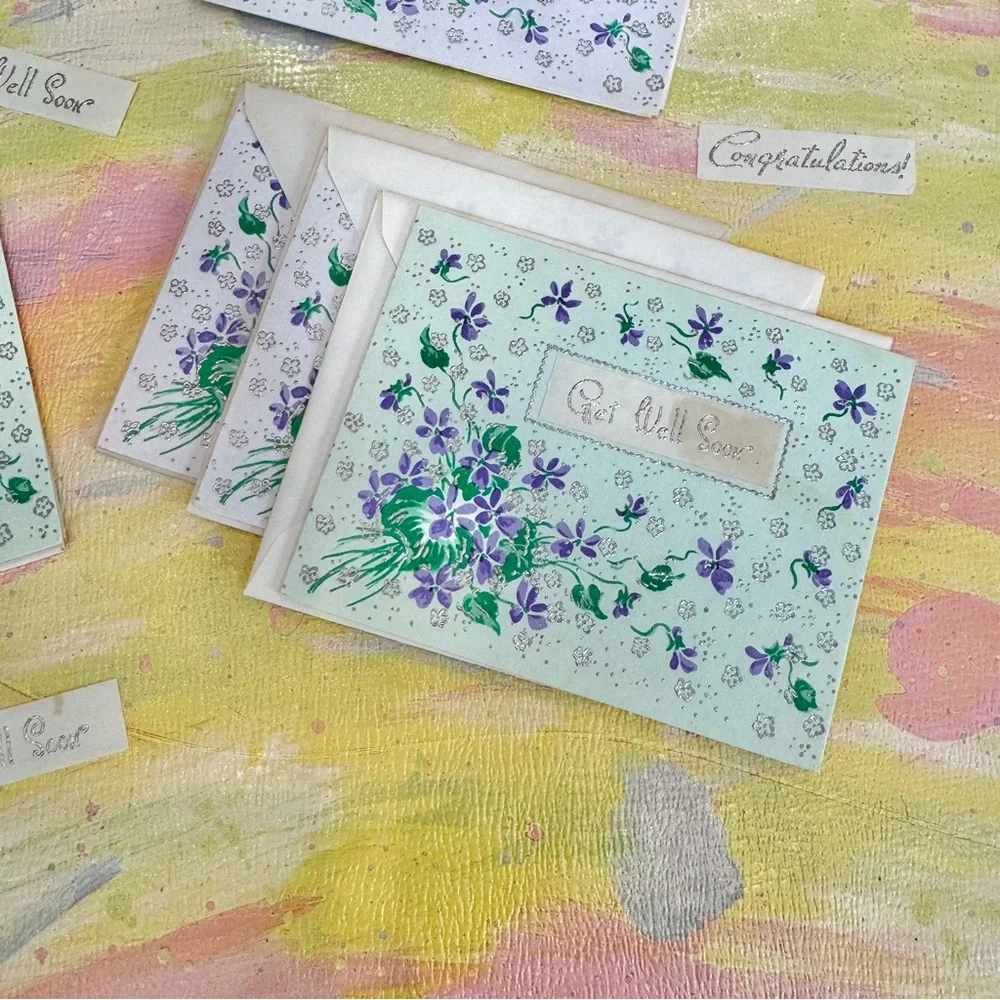 Vintage Mini Greeting Cards (3 sets avail.) SLIDE THROUGH TO SEE ALL UNIQUE SETS